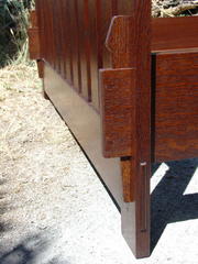 Detail footboard keyed thru-tenons.